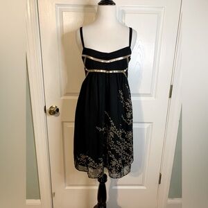 Anthropologie Burlapp dress black and gold sz S NWT/imp (read description)